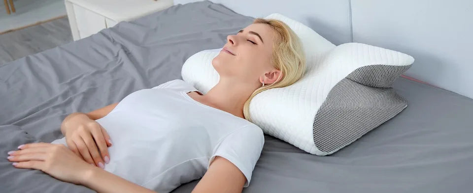 1pc Memory Foam Cervical Pillow Fast Rebound Memory Sleeping Pillows 2in1 Ergonomic Orthopedic Pillow for Neck Pain Neck Pillow Velora