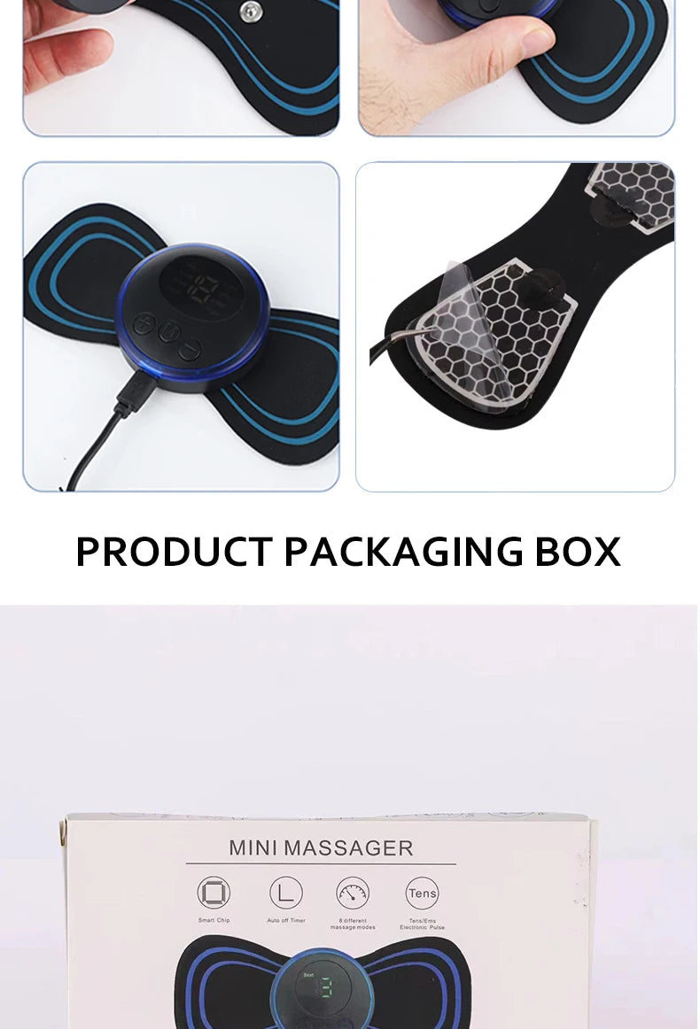 Rechargeable neck massager electric neck massage to relieve pain EMS acupoint muscle stimulation relaxation massage - Velora