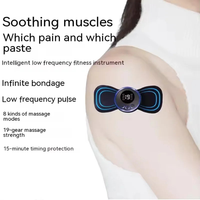 Rechargeable neck massager electric neck massage to relieve pain EMS acupoint muscle stimulation relaxation massage - Velora