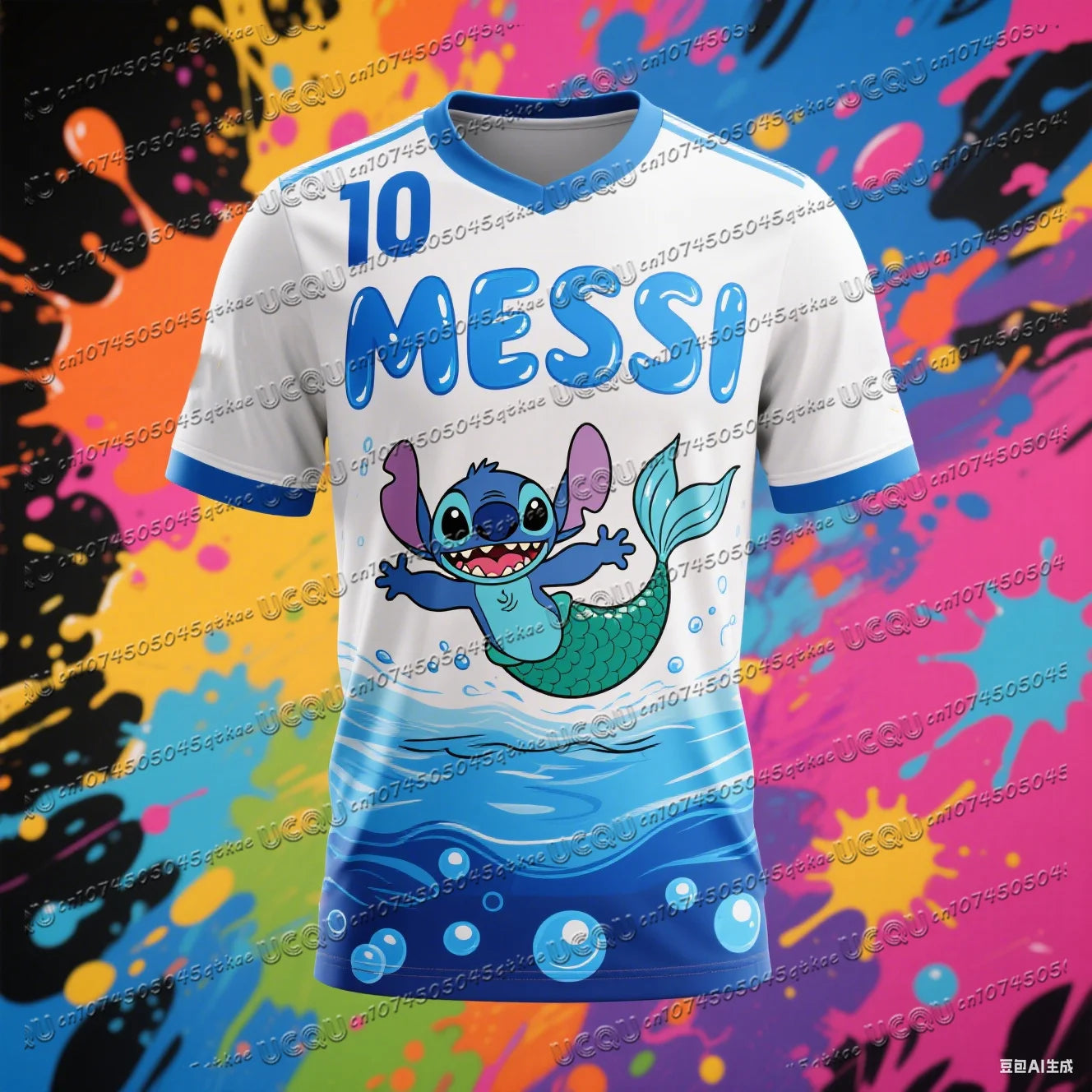 Messi No.10 Stitch Printed Football Sportswear T-Shirt Quick Drying Outdoor Parent-Child Activity Tee Adult&Kid'S Fitness Top Velora