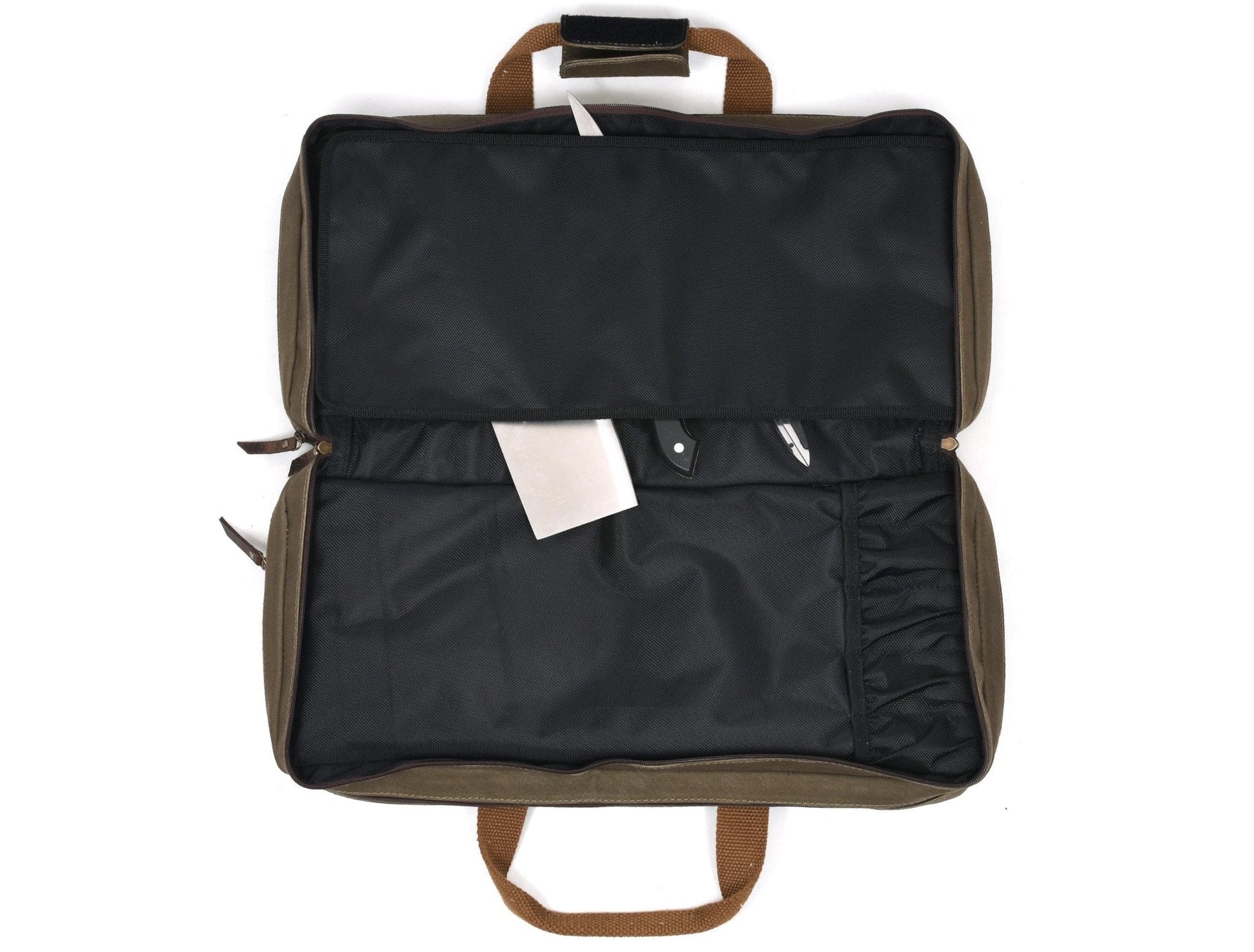 Salerno Canvas Chef Knife Case Olive Green (KR-62) - Velora Luxury Fashion