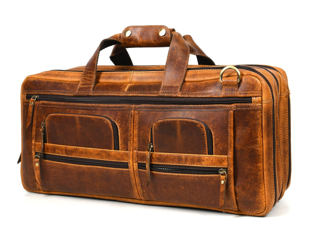 Salerno Leather Chef Knife Case Stress Brown (KR-61) - Velora Luxury Fashion