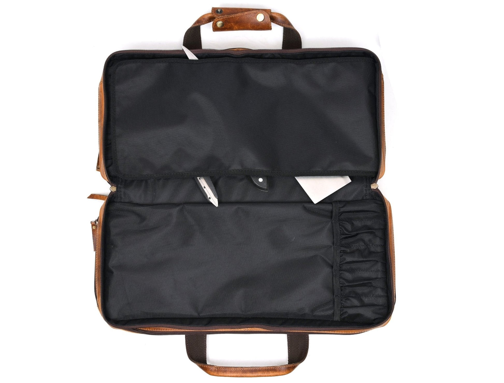 Salerno Leather Chef Knife Case Stress Brown (KR-61) - Velora Luxury Fashion