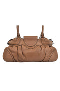 Salvatore Ferragamo Gancini Leather Shoulder Hand Bag Brown 7570K - Velora Luxury Fashion
