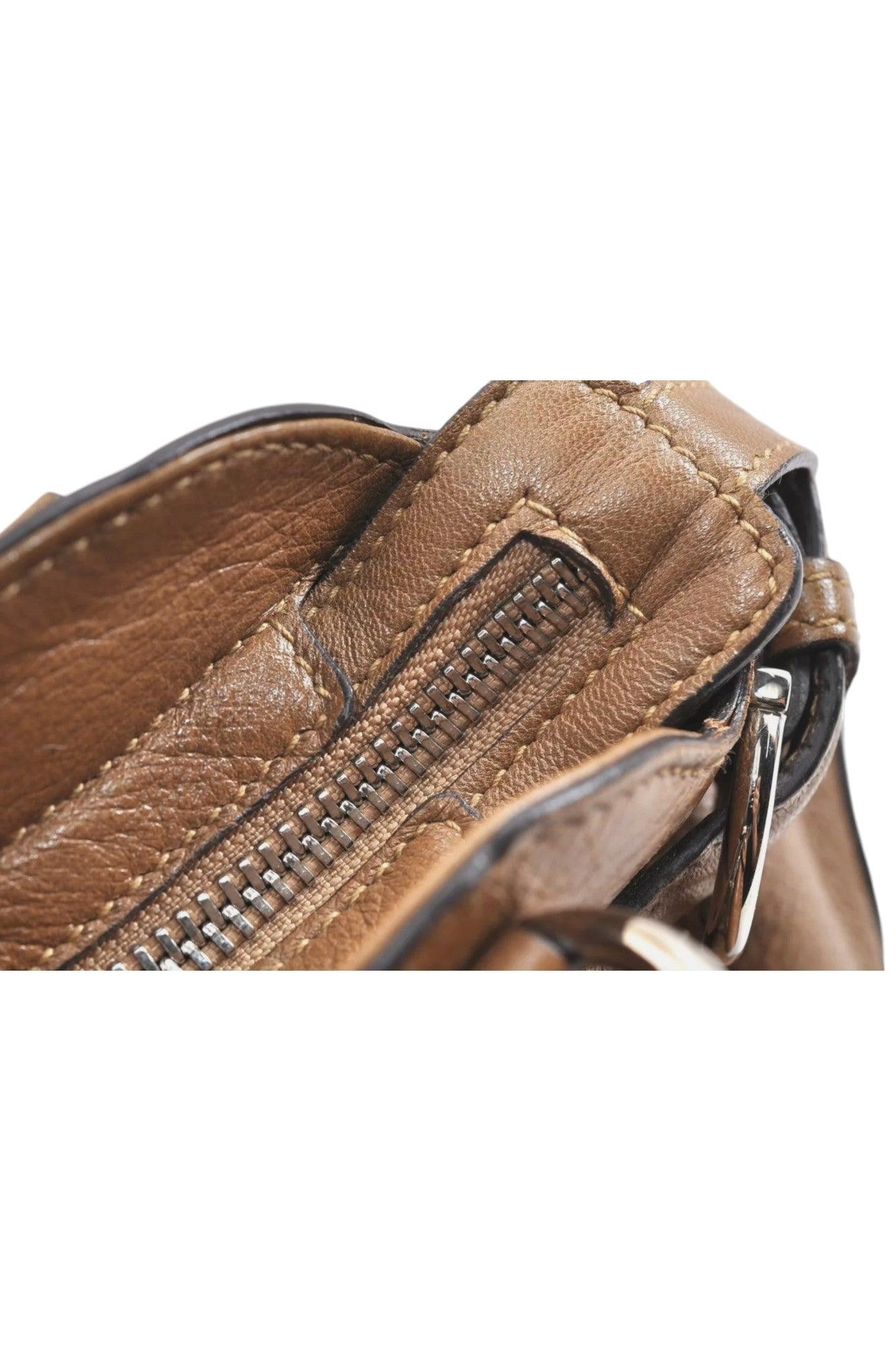 Salvatore Ferragamo Gancini Leather Shoulder Hand Bag Brown 7570K - Velora Luxury Fashion