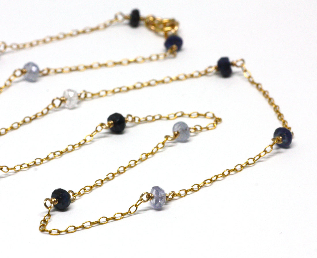 Sapphire Wire Wrapped Layering Necklace - Velora Luxury Fashion
