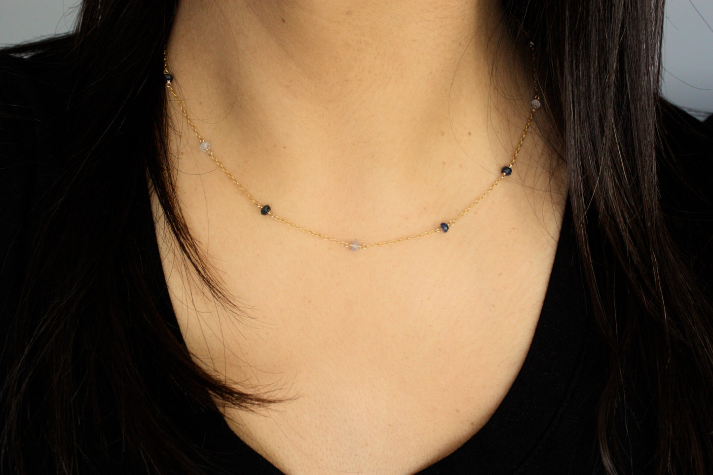 Sapphire Wire Wrapped Layering Necklace - Velora Luxury Fashion