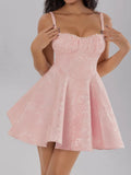 Satin Mini Cami Dress with Bow - Velora Luxury Fashion
