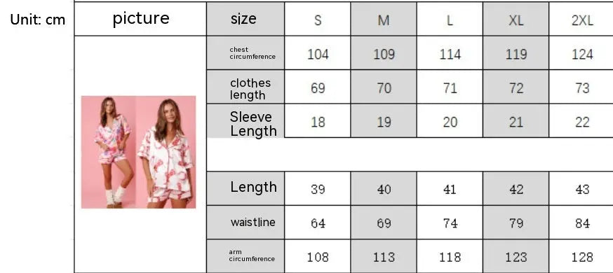 Satin Printed Two-piece Suit Pajamas For Women EX-STOCK Canada