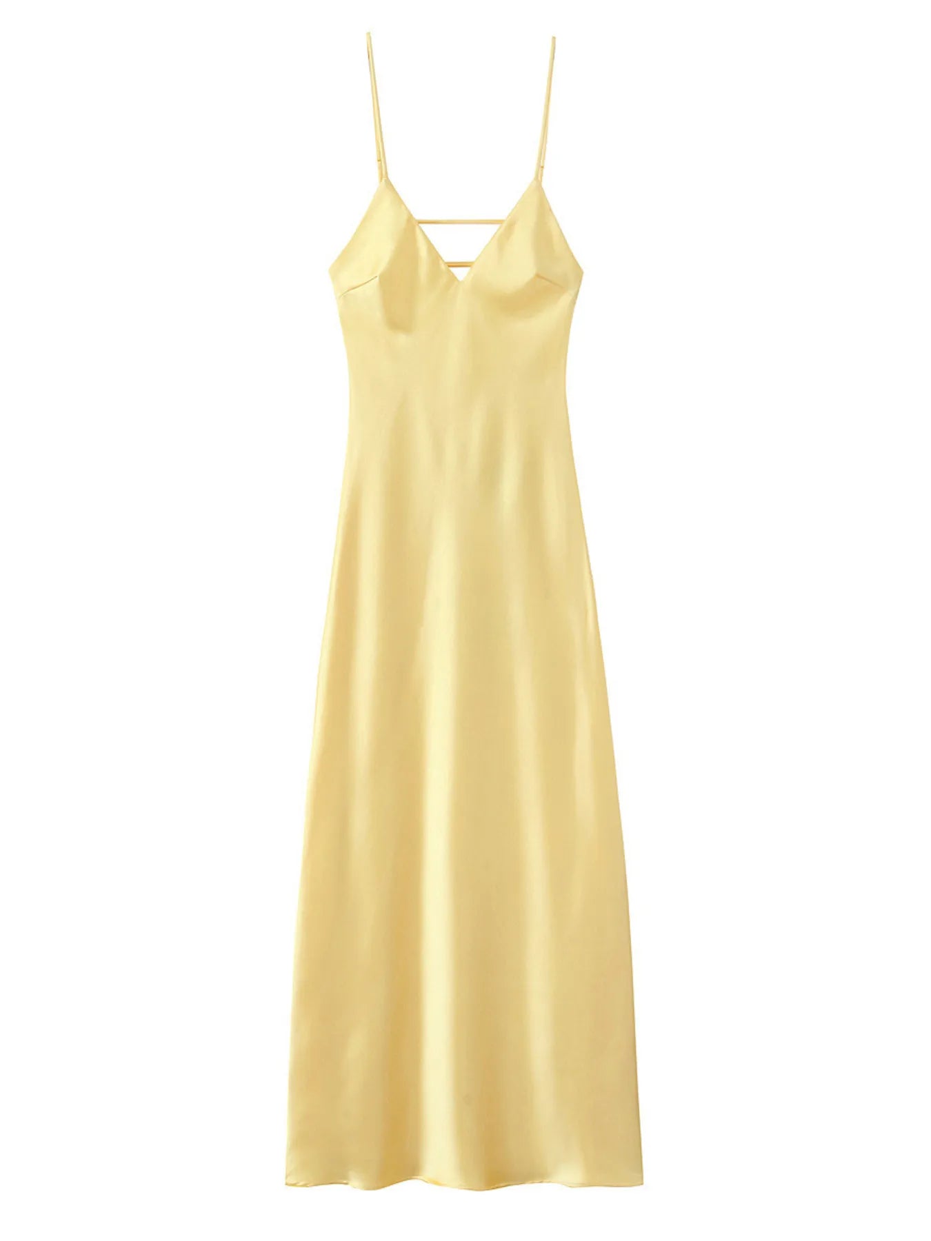 Satin V-Neck Cami Dress - Velora Luxury Fashion