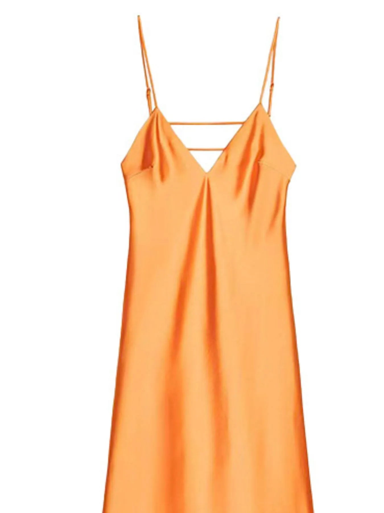 Satin V-Neck Cami Dress - Velora Luxury Fashion