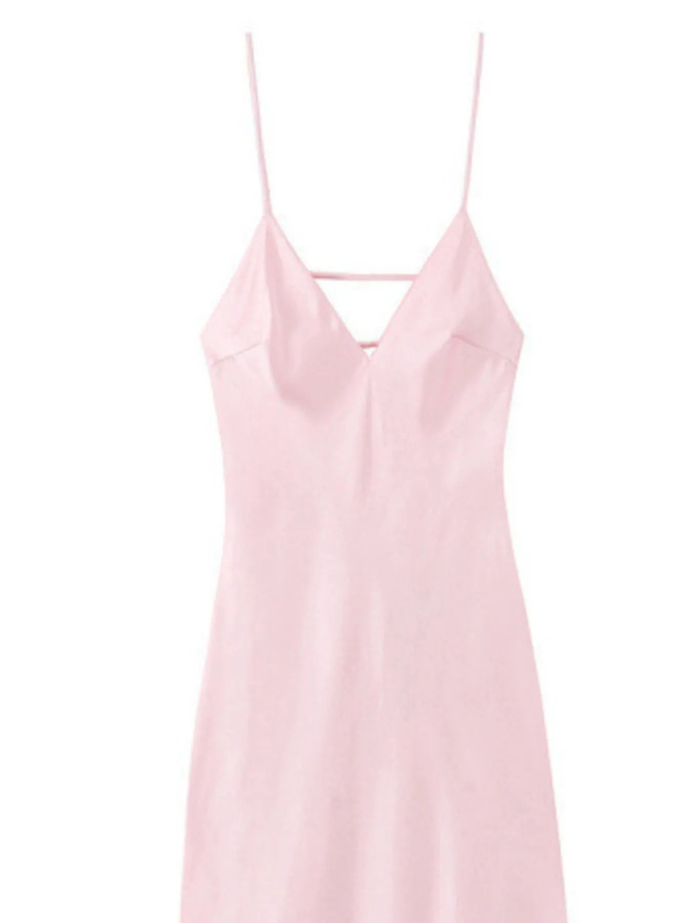 Satin V-Neck Cami Dress - Velora Luxury Fashion