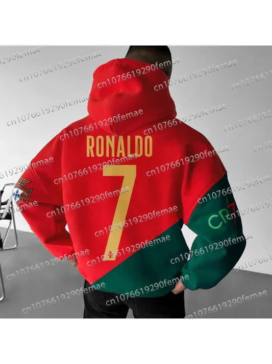 Ronaldo-Long Sleeved Hooded Sweatshirt for Men, Comfortable and Fashionable Sportswear, Daily Street Leisure Velora