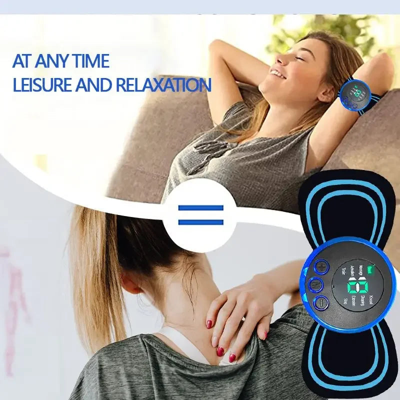 Intelligent Mini Electric Neck Massager Charging Portable Shoulder and Neck Neck Massage Patch with Multiple Adjustable Levels - Velora