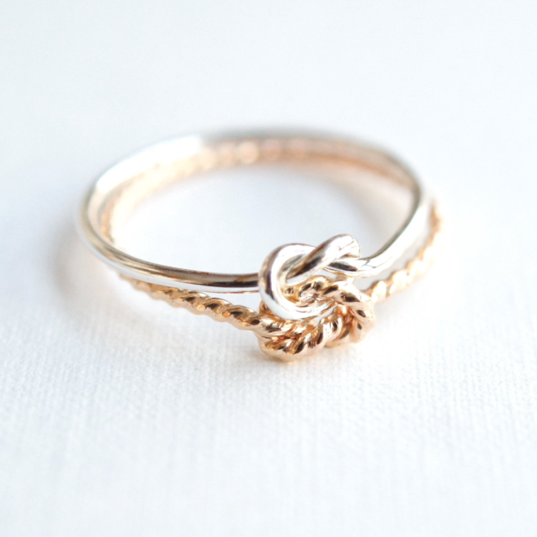 Double Knot Ring Mixed Metal