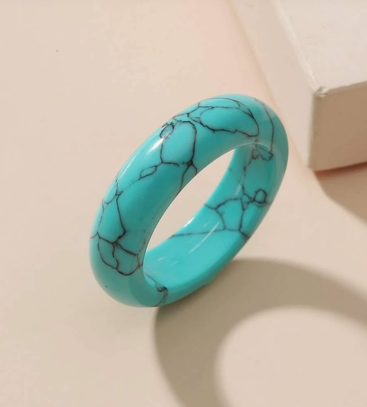 Natural Turquoise Stone Ring | Size 8 - Velora