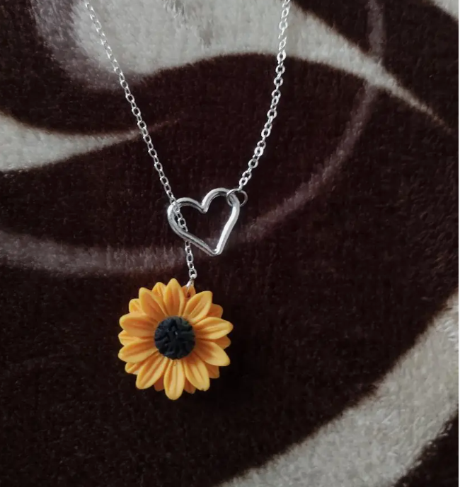 Sunflower Love Lariat Necklace - Velora