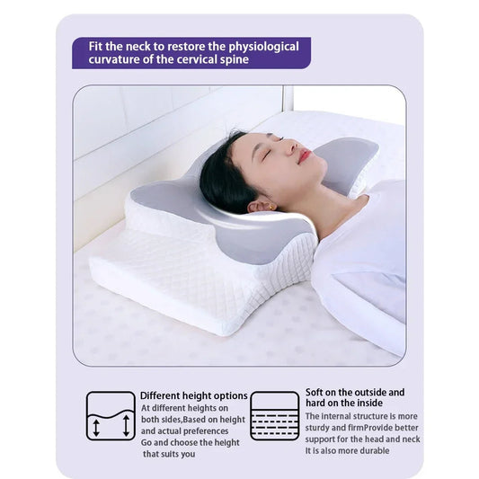 Memory Foam Pillow, Slow Rebound Neck Pillow, Pain Relief, Sleep Pillow - Velora
