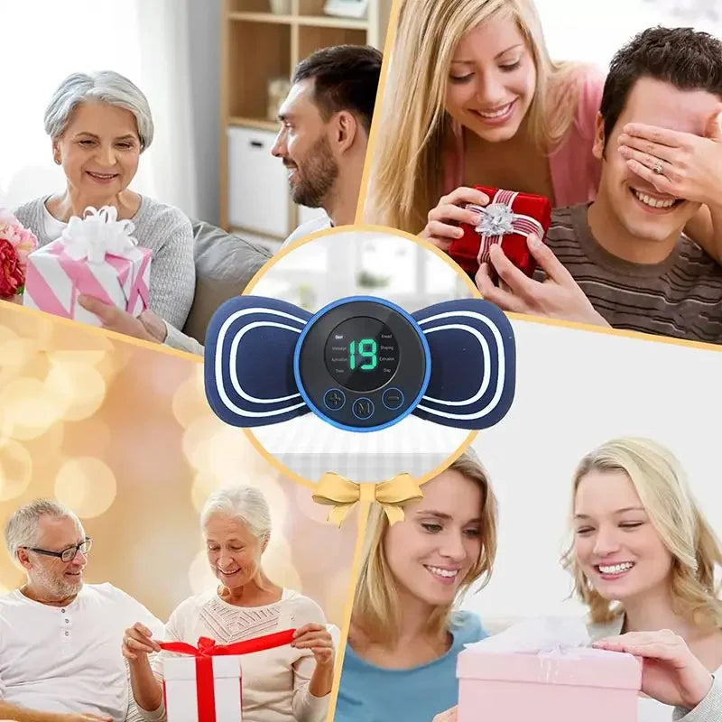 Intelligent Mini Electric Neck Massager Charging Portable Shoulder and Neck Neck Massage Patch with Multiple Adjustable Levels - Velora