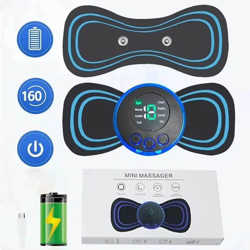 Intelligent Mini Electric Neck Massager Charging Portable Shoulder and Neck Neck Massage Patch with Multiple Adjustable Levels - Velora