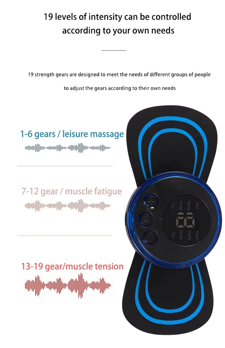 Rechargeable neck massager electric neck massage to relieve pain EMS acupoint muscle stimulation relaxation massage - Velora