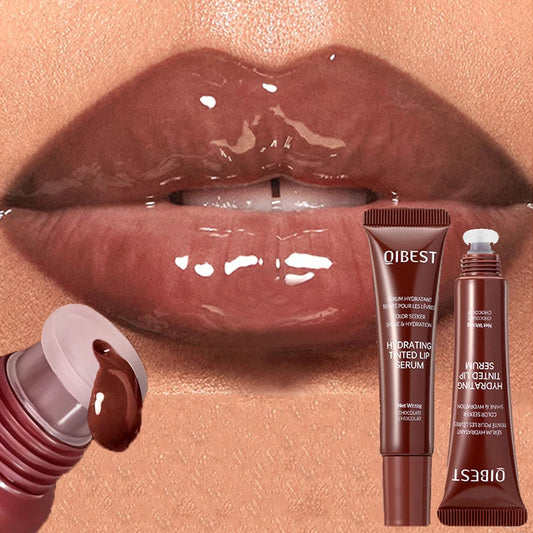 New Nude Red Bean Clear Water Gloss Glass Lip Gloss Moisturizing Chocolate Mirror Gloss Plumping Lip Tint Lip Cream Makeup 12g - Velora