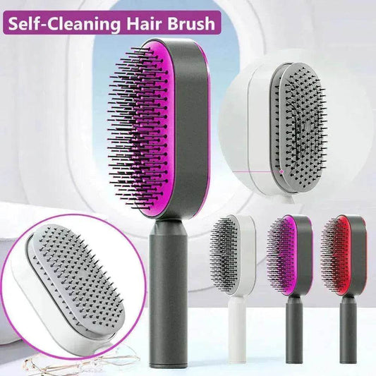 Self Cleaning Hair Brush For Women key Massage Scalp - Velora
