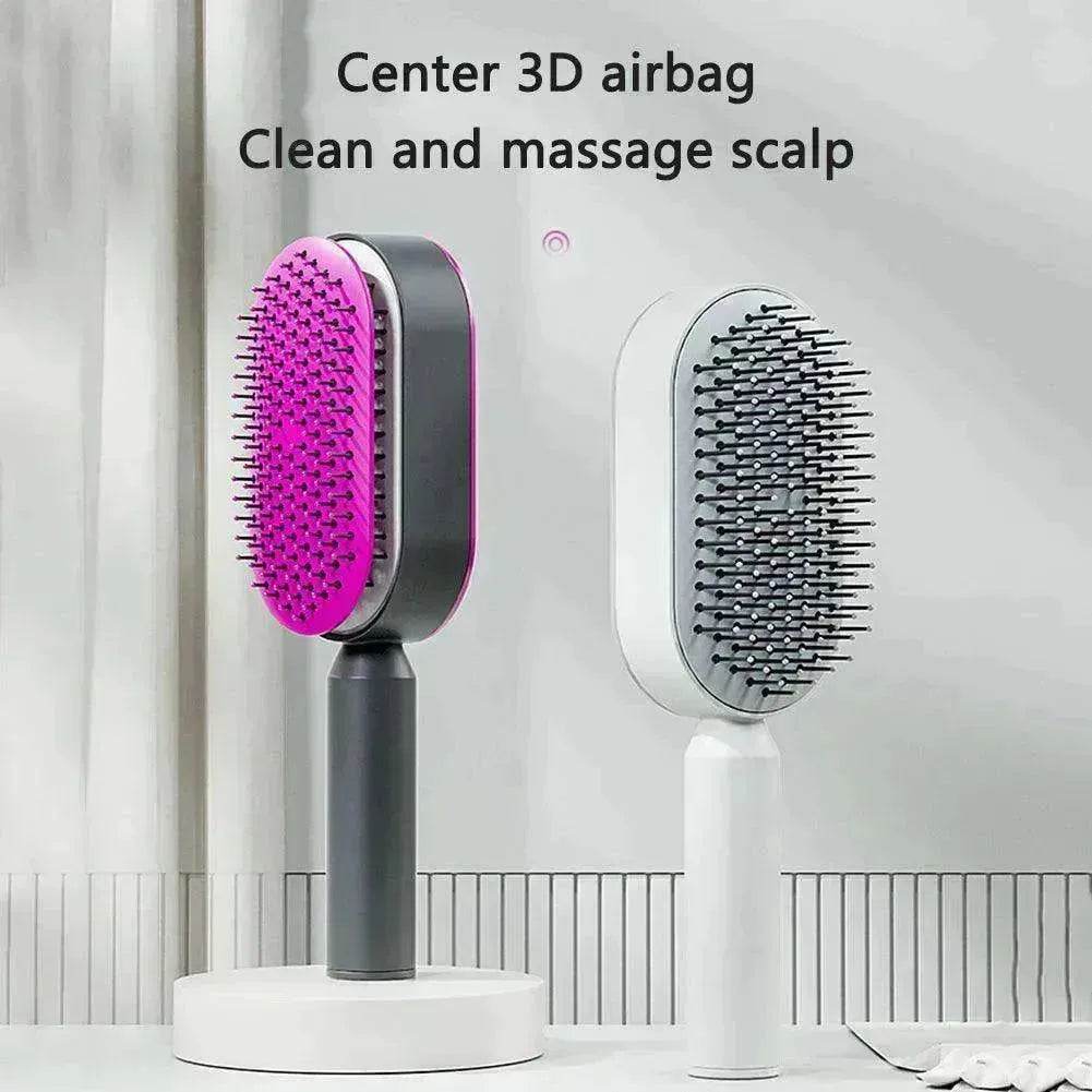Self Cleaning Hair Brush For Women key Massage Scalp - Velora