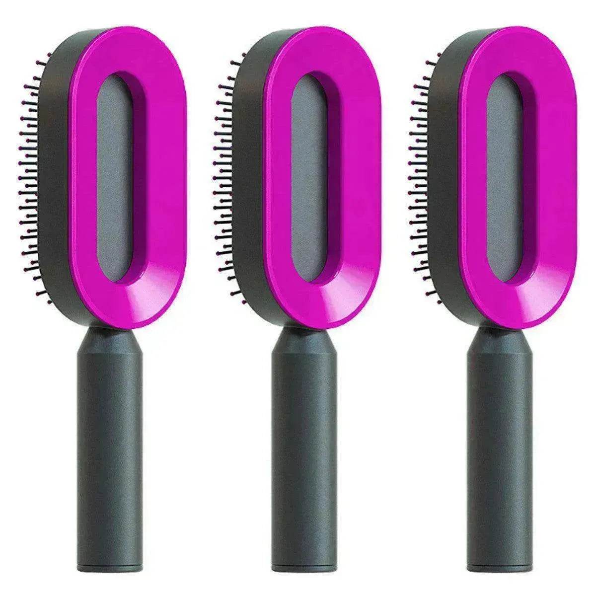 Self Cleaning Hair Brush For Women key Massage Scalp - Velora