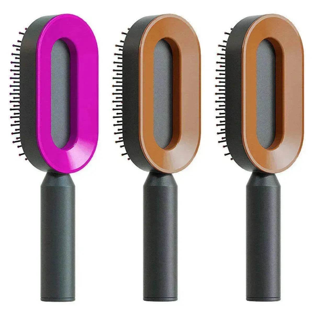 Self Cleaning Hair Brush For Women key Massage Scalp - Velora