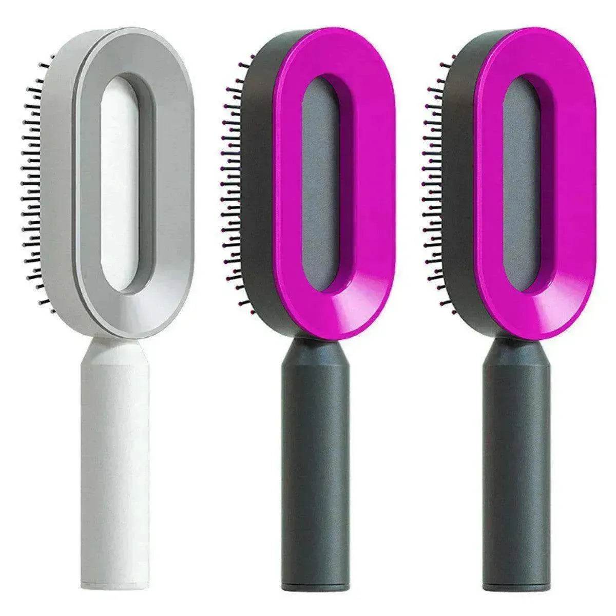 Self Cleaning Hair Brush For Women key Massage Scalp - Velora