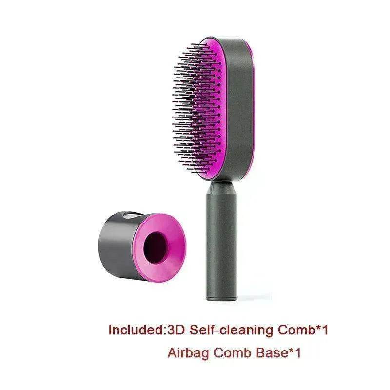 Self Cleaning Hair Brush For Women key Massage Scalp - Velora