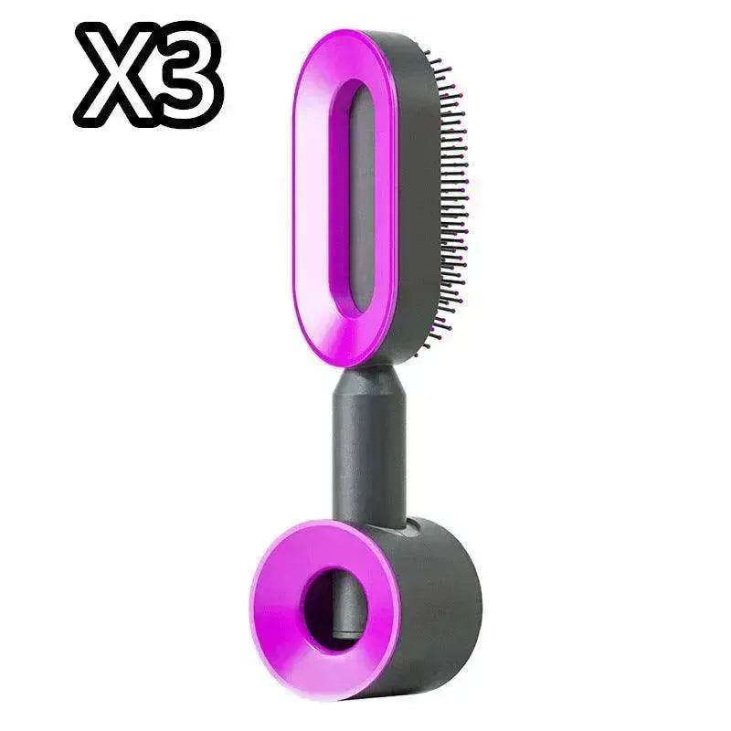 Self Cleaning Hair Brush For Women key Massage Scalp - Velora