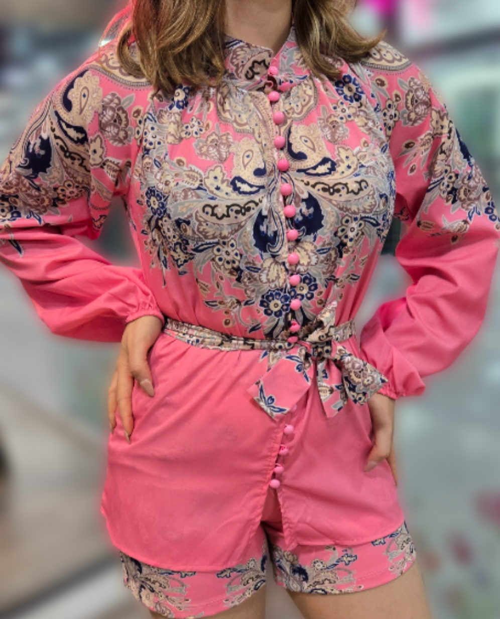 Sexy Button Shirt With Shorts - Velora Luxury Fashion