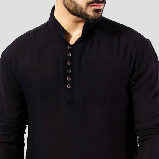 Mens Indian Traditional Kurta Shirt Long Sleeve Ethnic Kaftan Shirt Blouse Tunic Shirts Velora