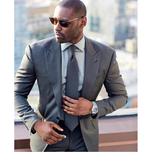 Fashion Beige Blue One Button Wedding Tuxedos Groom Men Suits Groomsmen Formal Suits (Jacket+Pants+Tie) costume homme terno - Velora