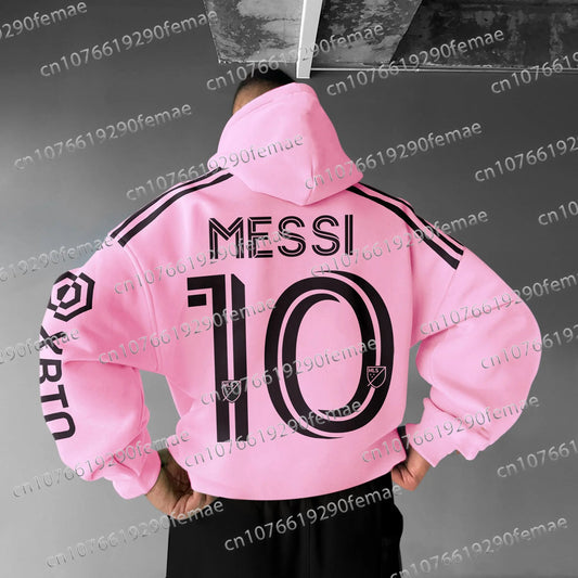 Messi Print Pattern Men's Sports Hoodie For Daily Outdoor leisure, Comfortable, Fashionable And Versatile Men's Pullover Velora