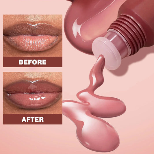 Crystal Dark Brown Mirror Water Lip Gloss Nude Lip Glaze Transparent Glass Oil Waterproof Liquid Lipstick Clear Tint Makeup Velora