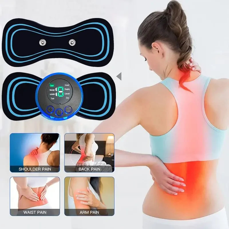 Intelligent Mini Electric Neck Massager Charging Portable Shoulder and Neck Neck Massage Patch with Multiple Adjustable Levels - Velora