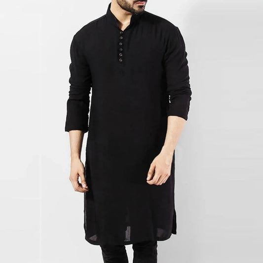 Mens Indian Traditional Kurta Shirt Long Sleeve Ethnic Kaftan Shirt Blouse Tunic Shirts Velora