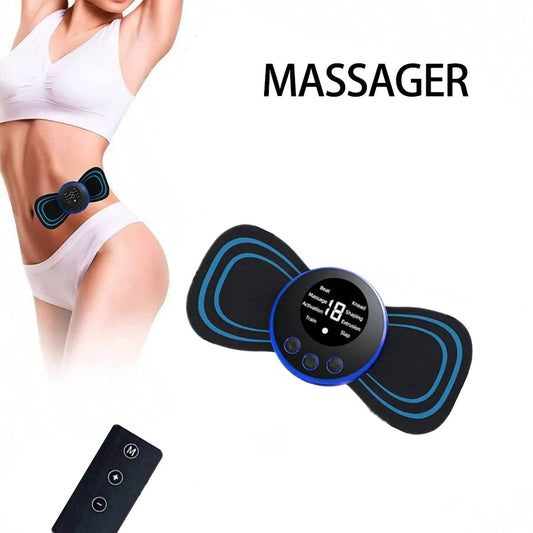 Mini Cervical Spine Patch Remote Control and Portable Massager with Patches for Full Body Massage with Multi-mode Adjustment - Velora