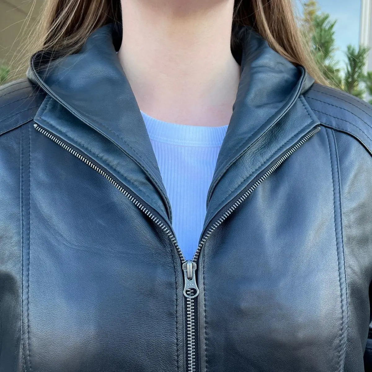 Sheep Leather Jacket with Removable Hood - Velora Luxury Fashion