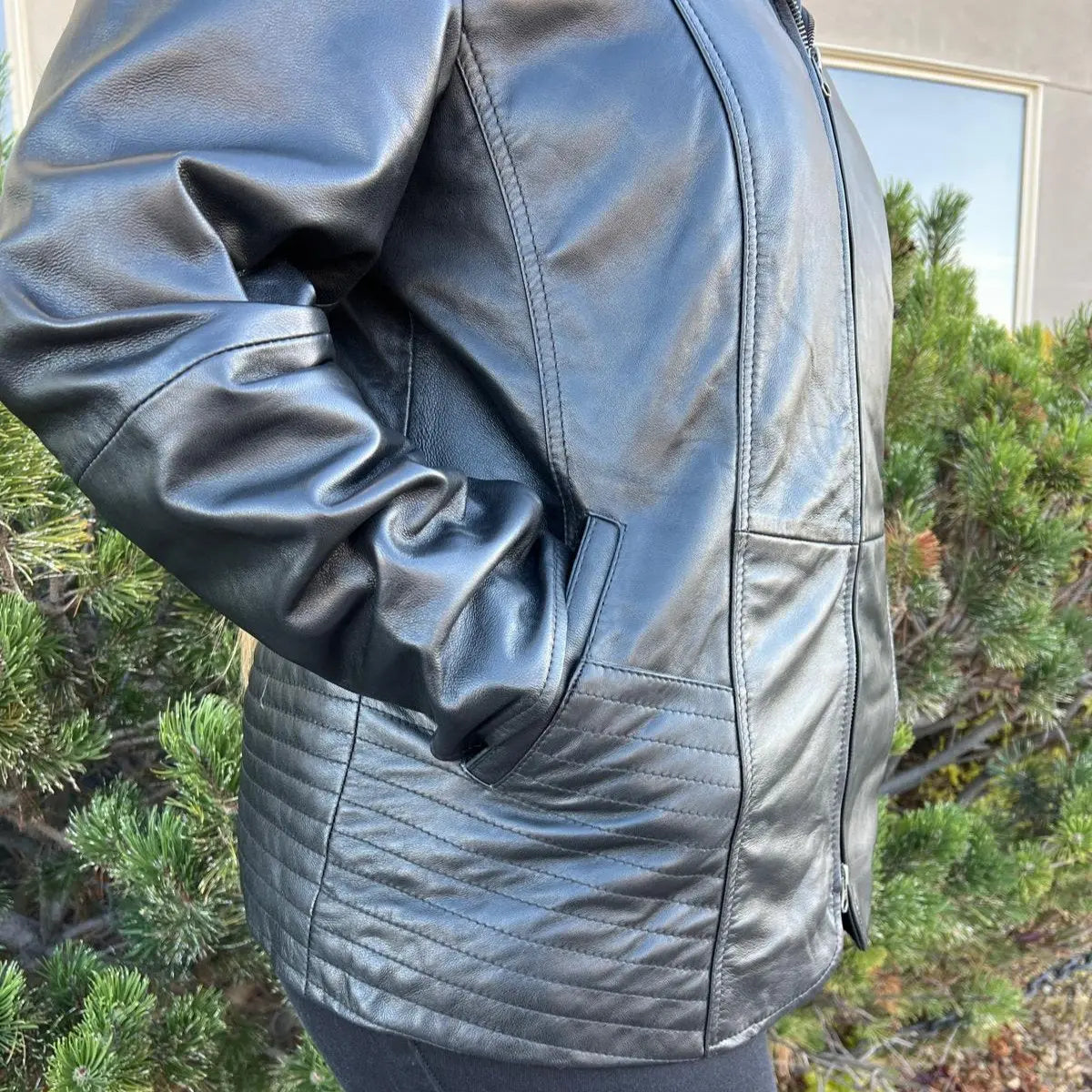 Sheep Leather Jacket with Removable Hood - Velora Luxury Fashion