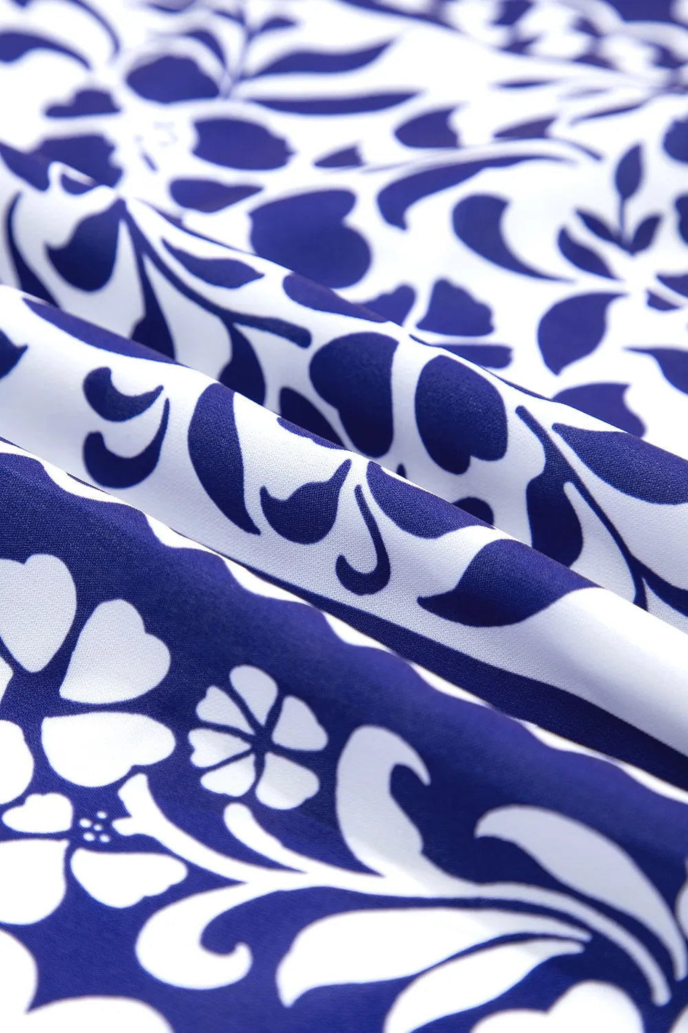 Shirred Waist V Neck Sleeveless Floral Print Midi Dress - Velora Luxury Fashion