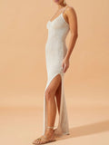 Side Slit Maxi Cami Sweater Dress - Velora Luxury Fashion
