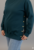 Sienna Maternity and Nursing Crewneck Sweatshirt -Adjustable Side Buttons - Velora Luxury Fashion