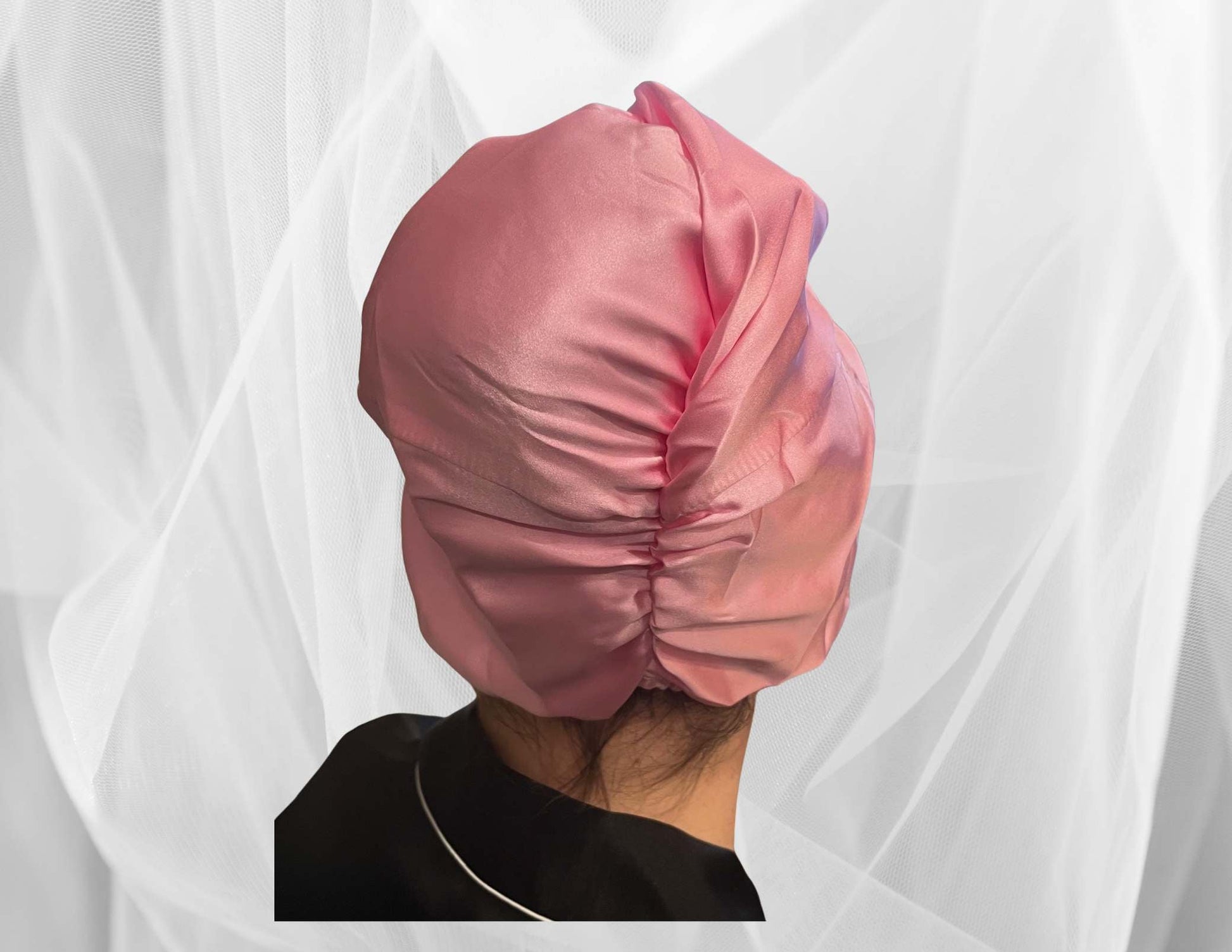 Silk Bonnet Carmine (Square Knotted Design) - Velora Luxury Fashion