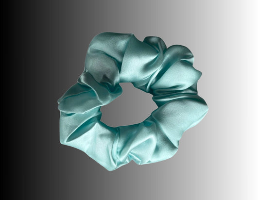 Silk Hair Scrunchie Aqua - Velora Luxury Fashion