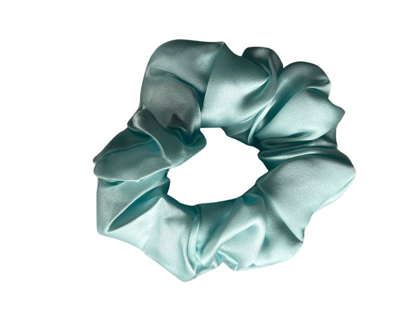 Silk Hair Scrunchie Aqua - Velora Luxury Fashion