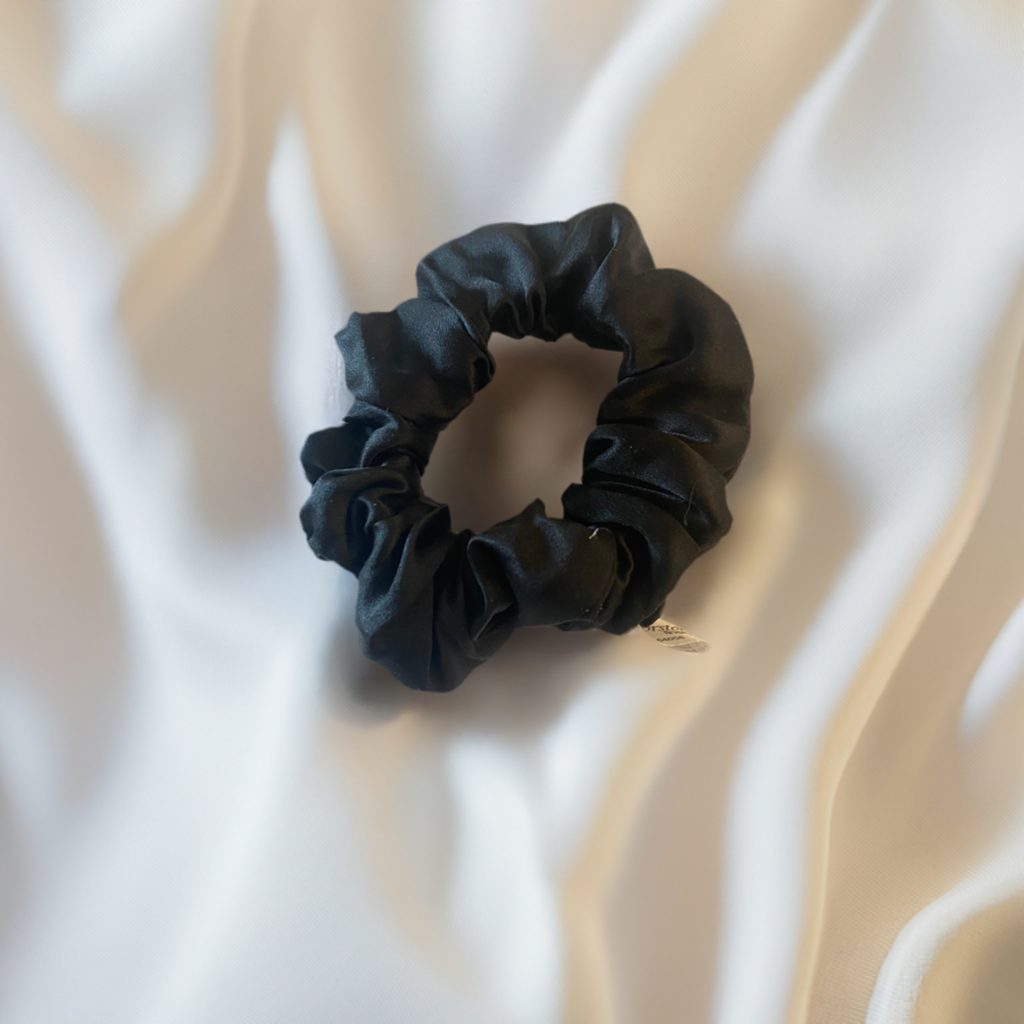 Silk Hair Scrunchie Black - Velora Luxury Fashion